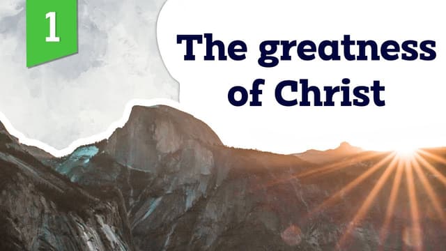 The greatness of Christ | Part 1 | Life by Faith